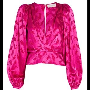 Ronny Kobo Eugenia Jacquard Top In Pink / Fuchsia